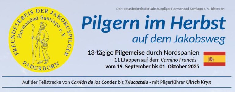 Pilgern im Herbst auf dem Jakobsweg